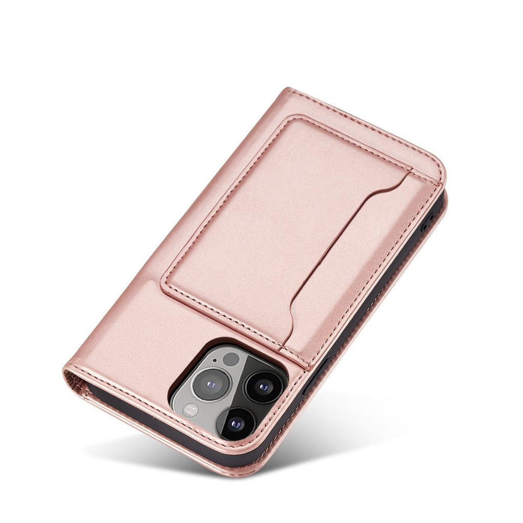 Magnetinis dėklas iPhone 14 Plus – rožinis piniginė