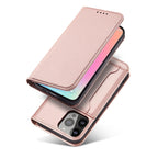 Magnetinis dėklas-piniginė iPhone 14 Pro Max – rožinis