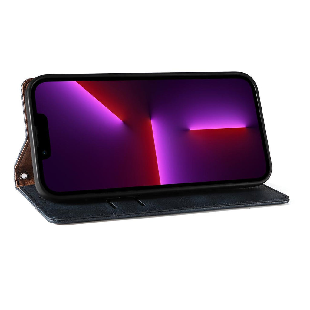 Magnet Strap dėklas iPhone 14 – mėlynas, piniginė