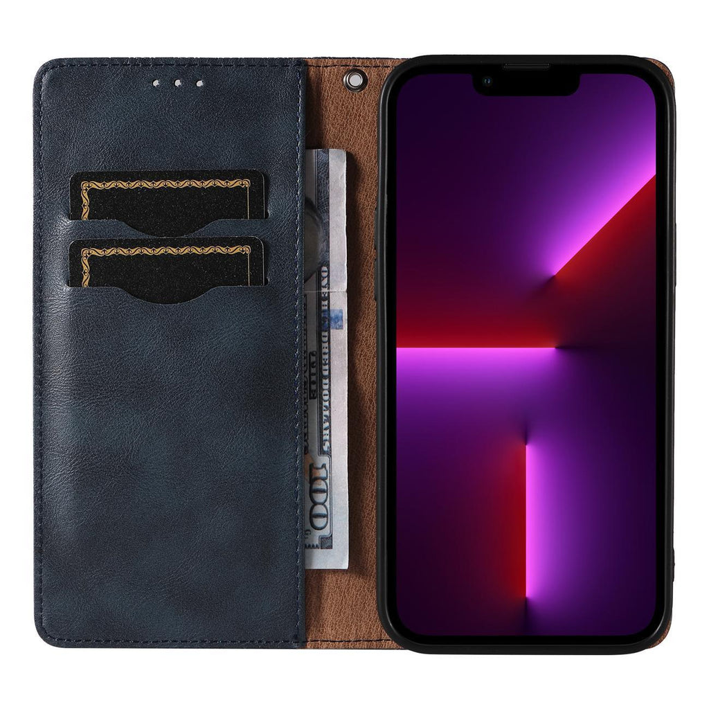 Magnet Strap dėklas iPhone 14 – mėlynas, piniginė