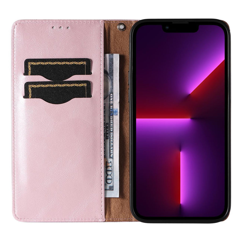 Magnet Strap atverčiamas dėklas iPhone 14 Plus – rožinis