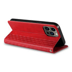 Magnet Strap dėklas iPhone 14 Pro – raudonas, piniginė
