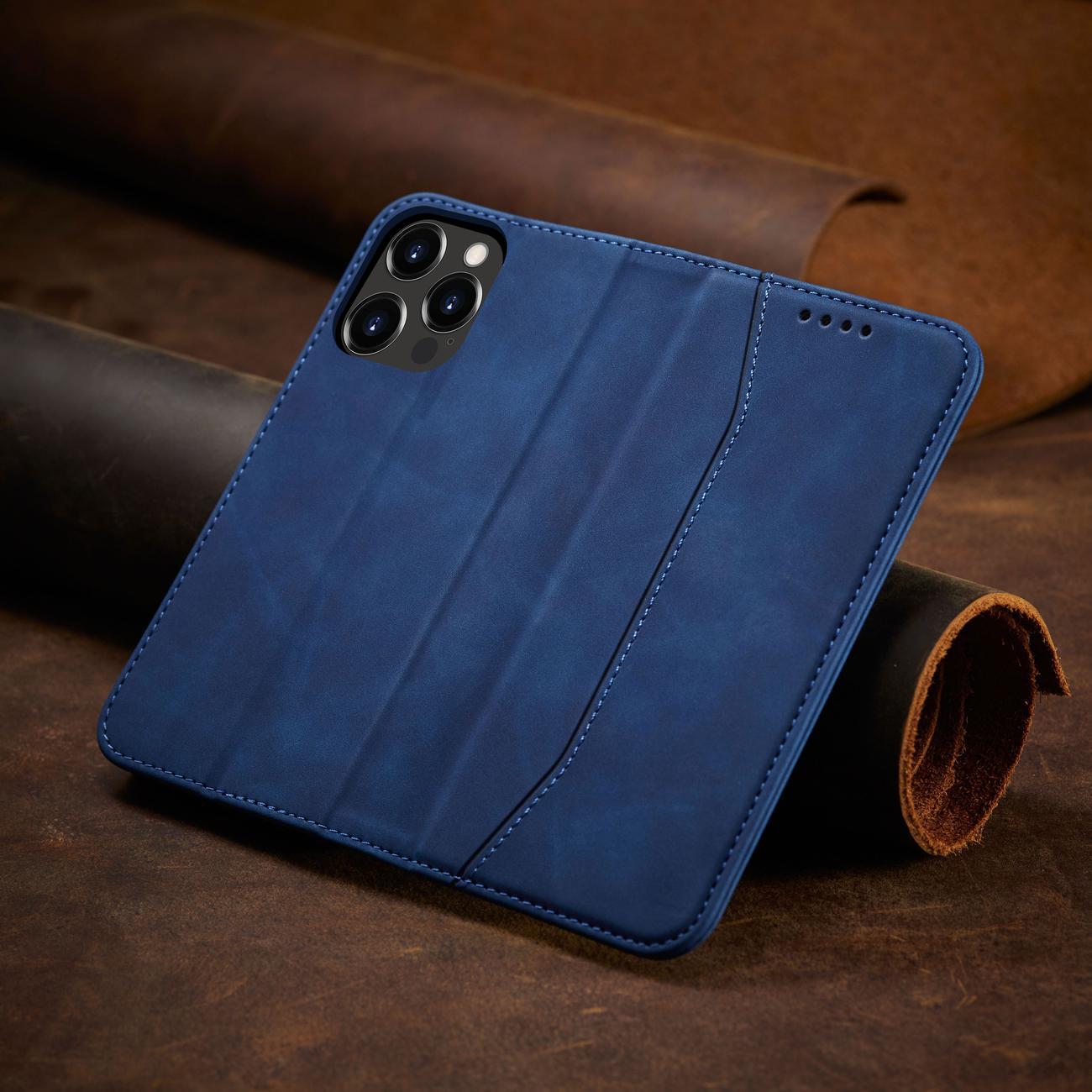 Magnet Fancy atverčiamas dėklas iPhone 14 Plus – mėlynas
