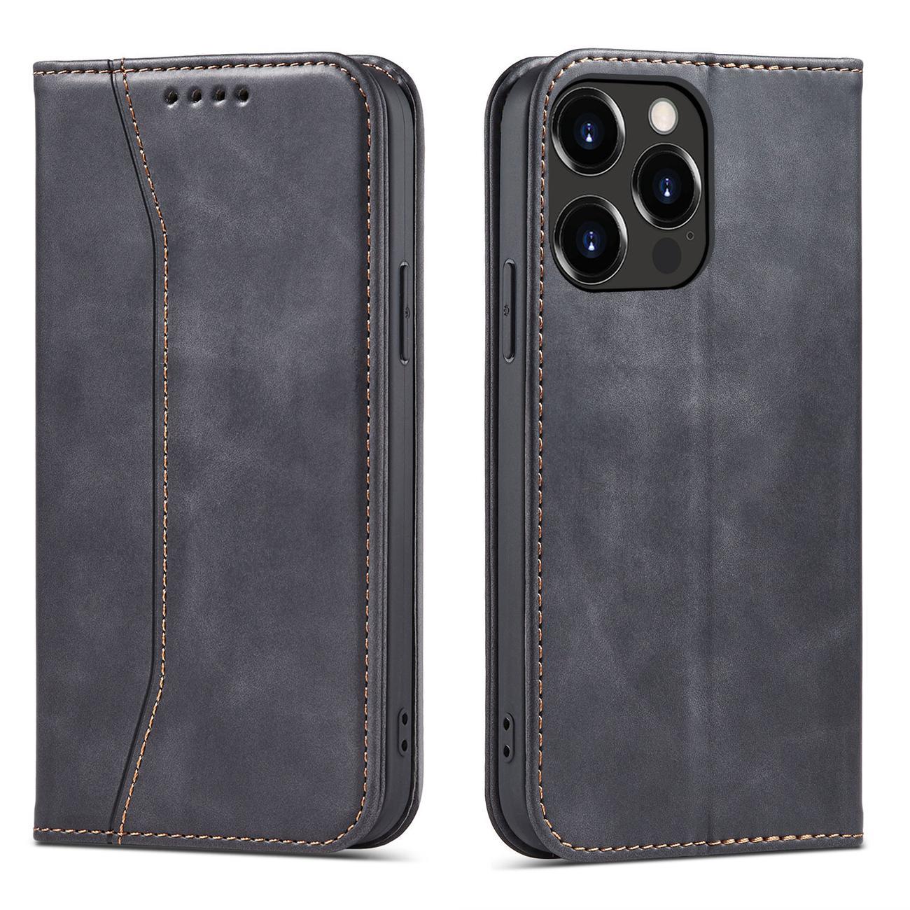 Magnet Fancy dėklas iPhone 14 Pro – juodas, piniginė
