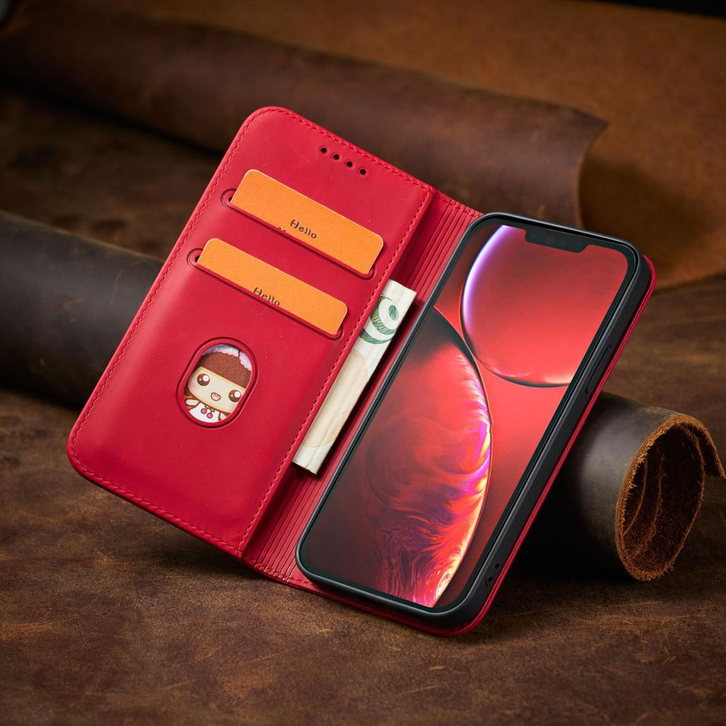 Magnet Fancy Case dėklas iPhone 14 Pro – raudonas