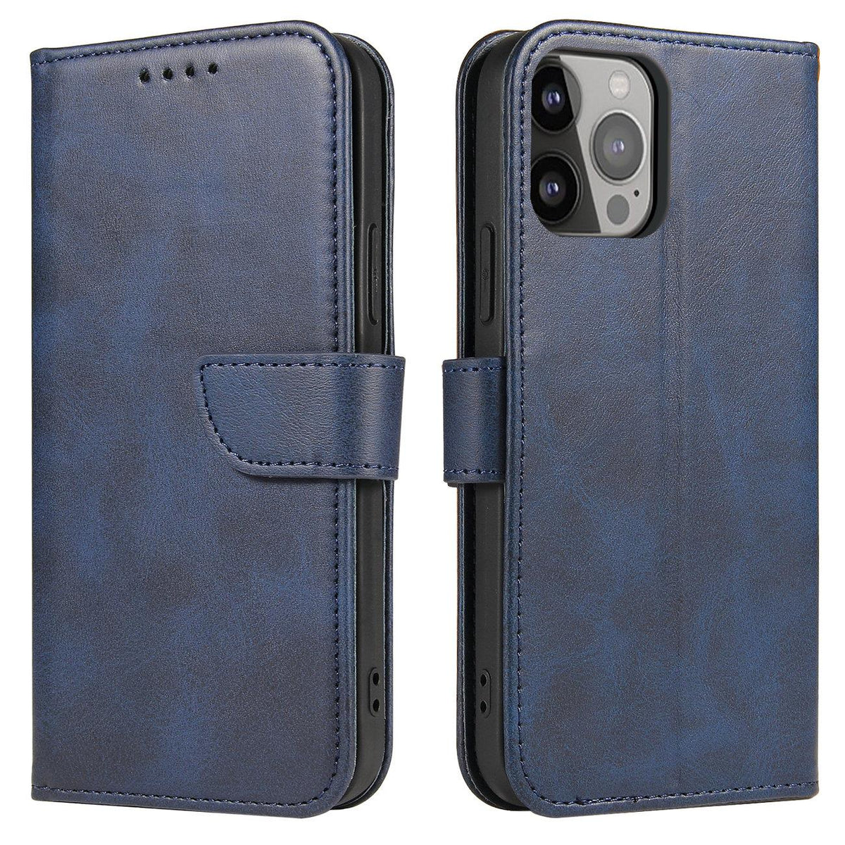 Magnetinis atverčiamas dėklas iPhone 14 Pro Max – mėlynas