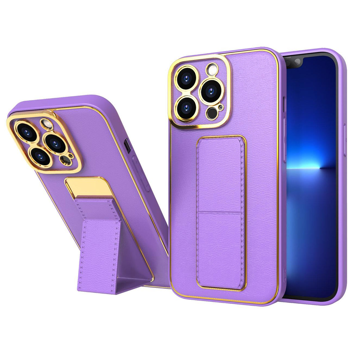 Kickstand dėklas iPhone 13 Pro – violetinis