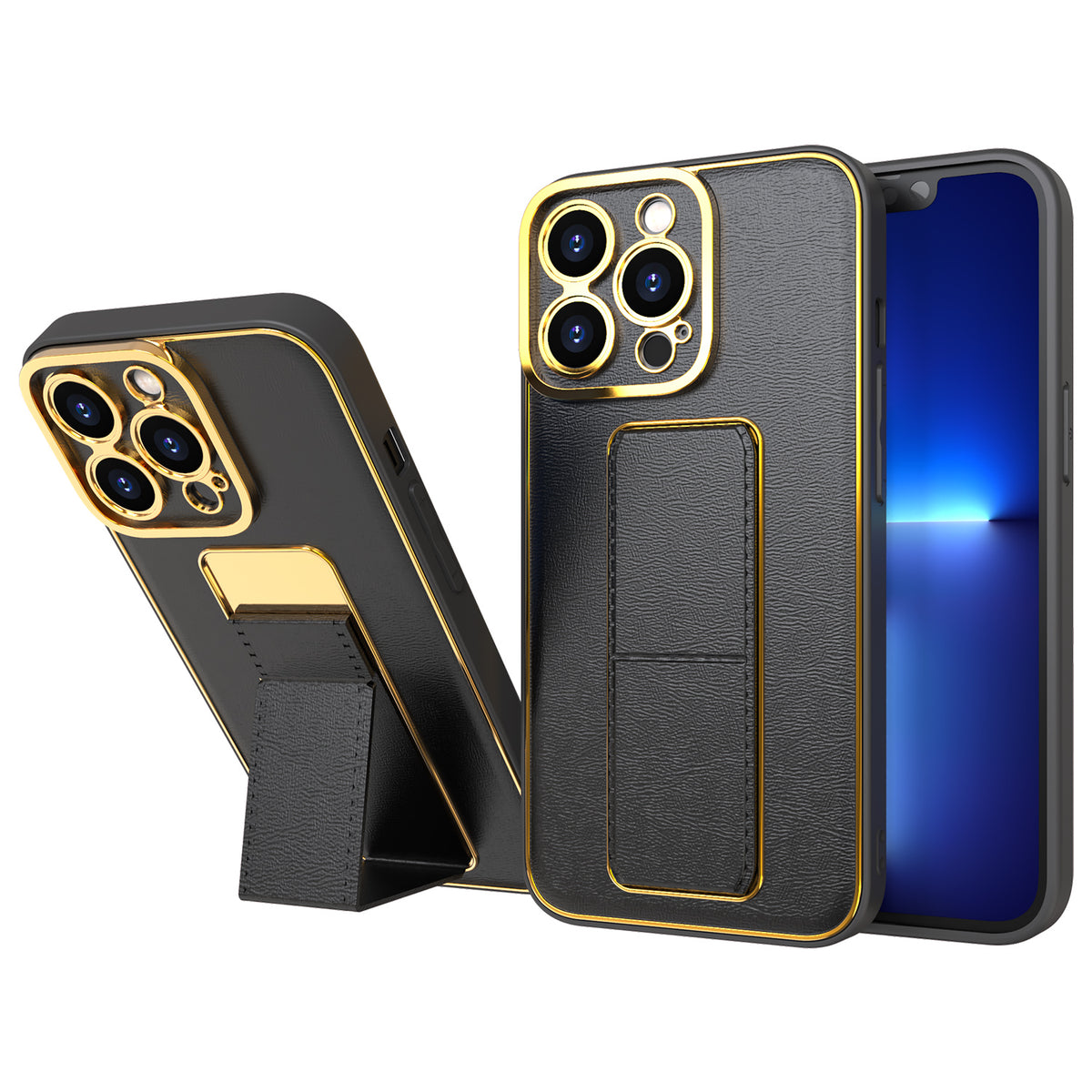 Dėklas su atlenkiamu stovu iPhone 12 Pro – juodas -- iPhone 12 Pro