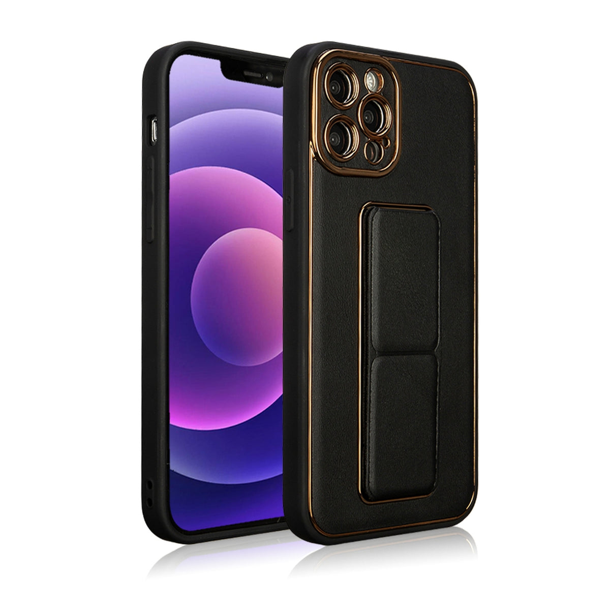 Dėklas su atlenkiamu stovu iPhone 12 Pro – juodas -- iPhone 12 Pro