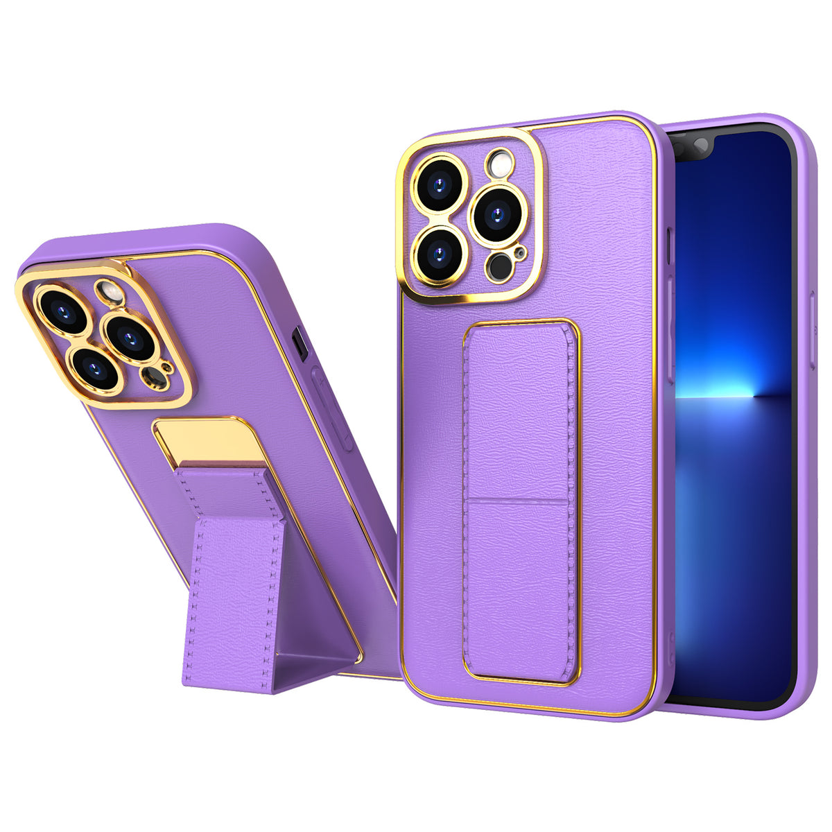 Dėklas iPhone 12 Pro su stovu – violetinis -- iPhone 12 Pro