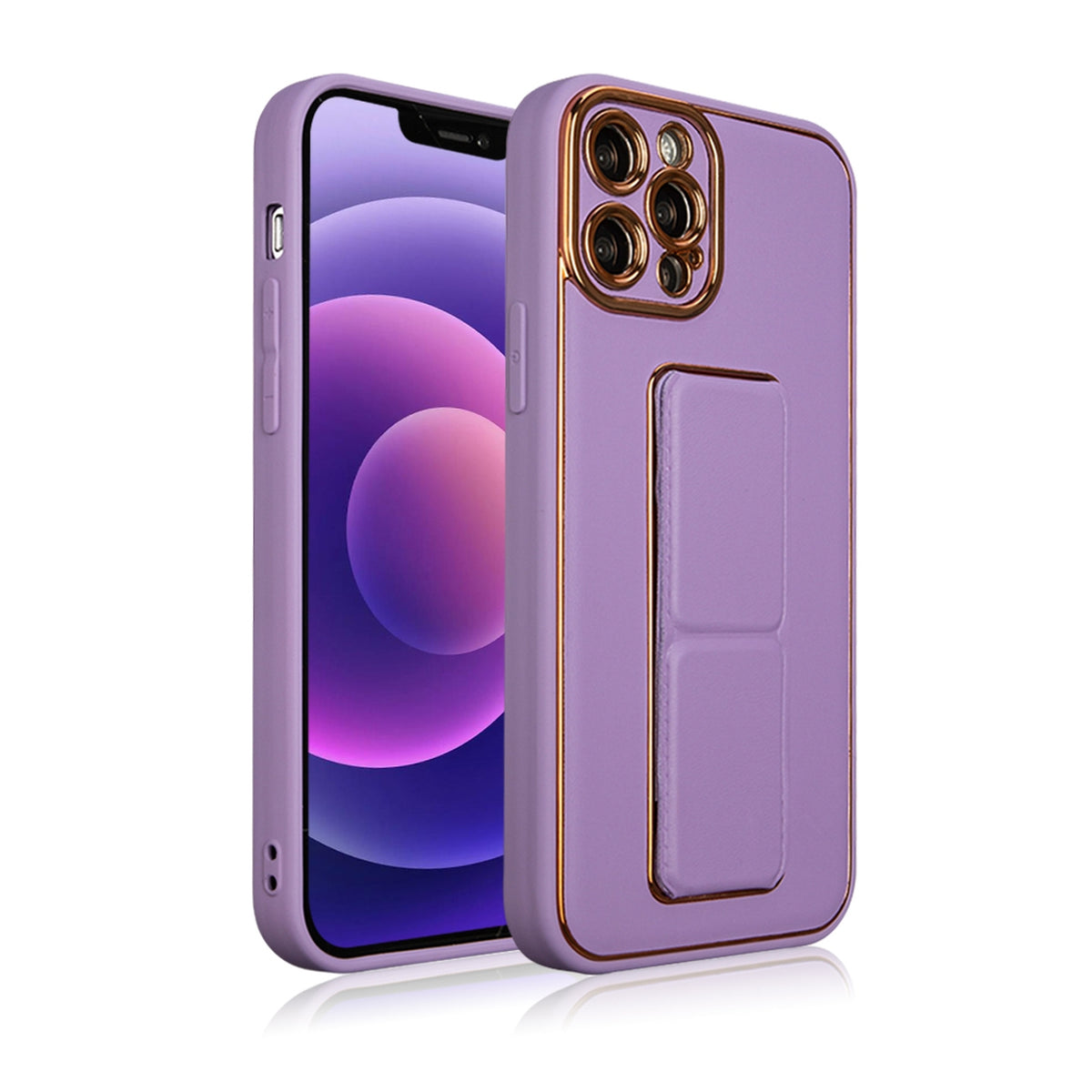 Dėklas iPhone 12 Pro su stovu – violetinis -- iPhone 12 Pro