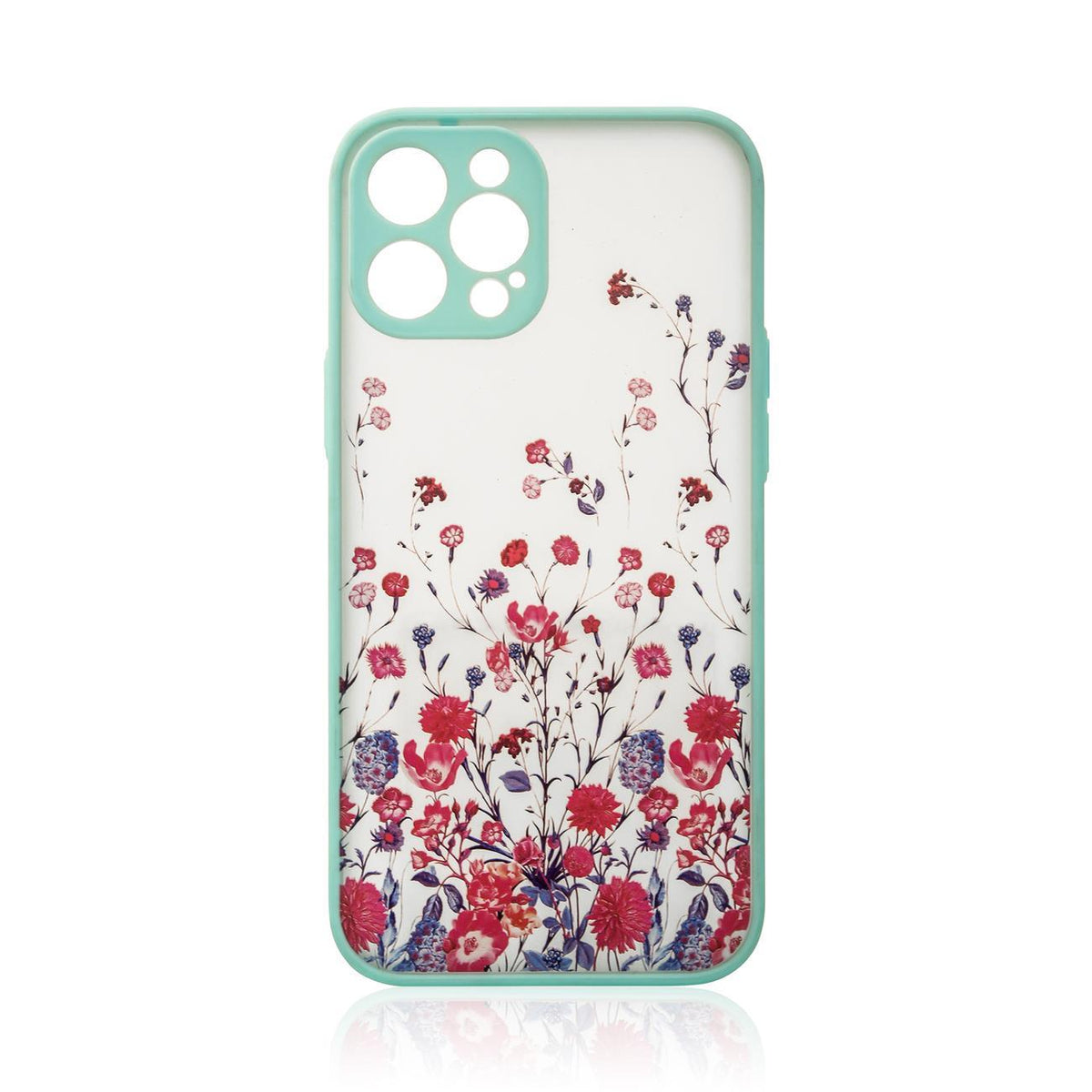 Skaidrus gėlių dėklas iPhone 12 Pro – šviesiai mėlynas -- iPhone 12 Pro
