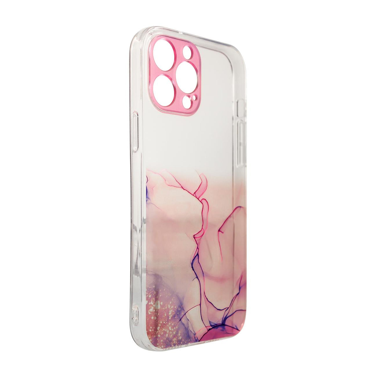 Skaidrus marmurinis dėklas iPhone 12 Pro – rožinis -- iPhone 12 Pro