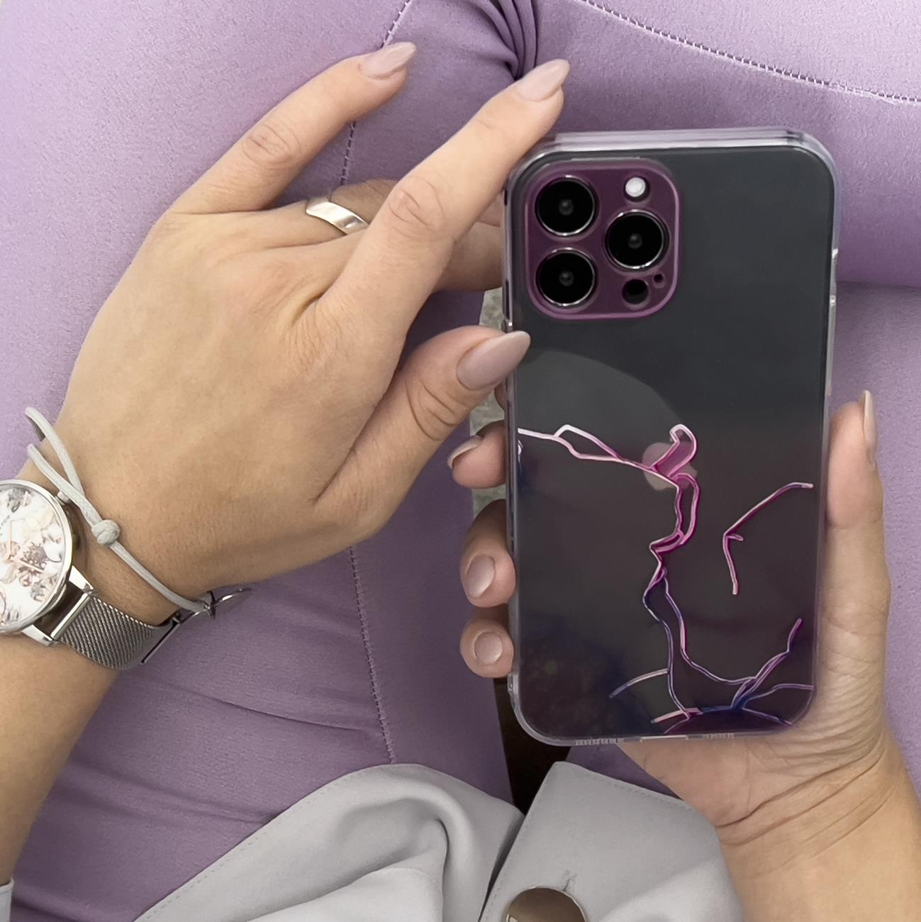 Skaidrus marmurinis dėklas iPhone 12 Pro – oranžinis -- iPhone 12 Pro