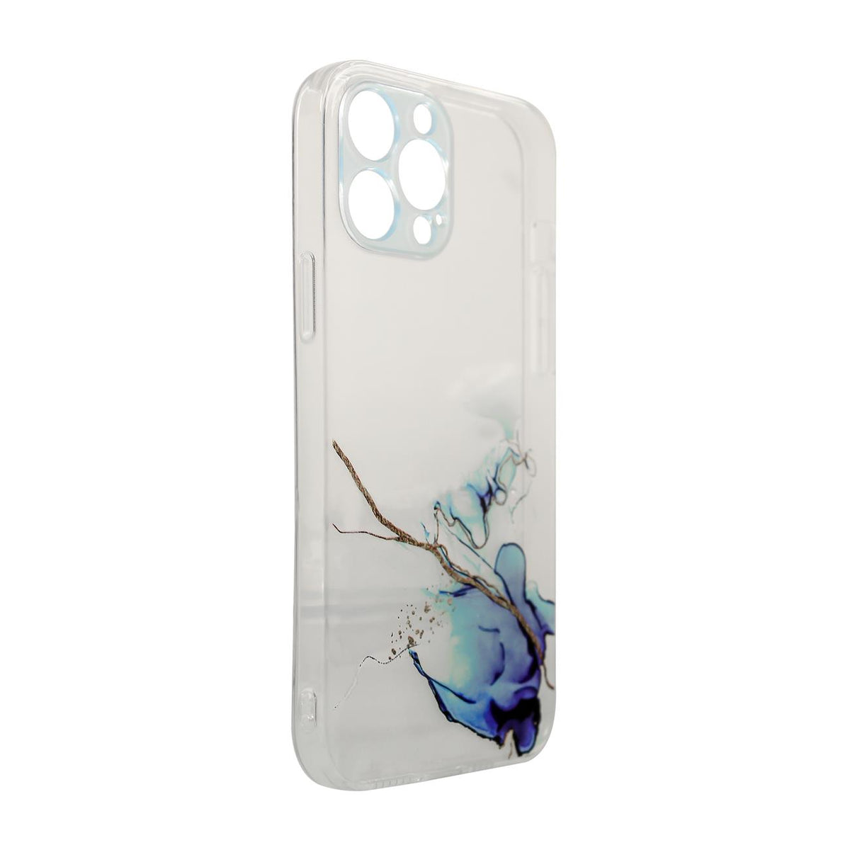 Skaidrus marmurinis dėklas iPhone 12 Pro – mėlynas -- iPhone 12 Pro