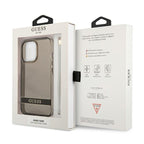 Guess skaidrus dėklas iPhone 13/13 Pro su dirželiu – juodas