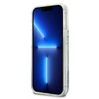 Guess dėklas iPhone 13/13 Pro – žalias, Flower Liquid Glitter