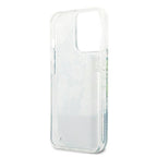 Guess dėklas iPhone 13/13 Pro – žalias, Flower Liquid Glitter