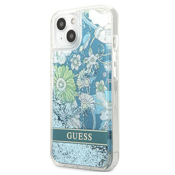 Guess dėklas iPhone 13 – žalias su blizgučiais -- iPhone 13