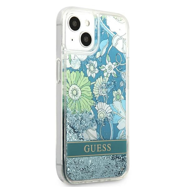 Guess dėklas iPhone 13 – žalias su blizgučiais -- iPhone 13