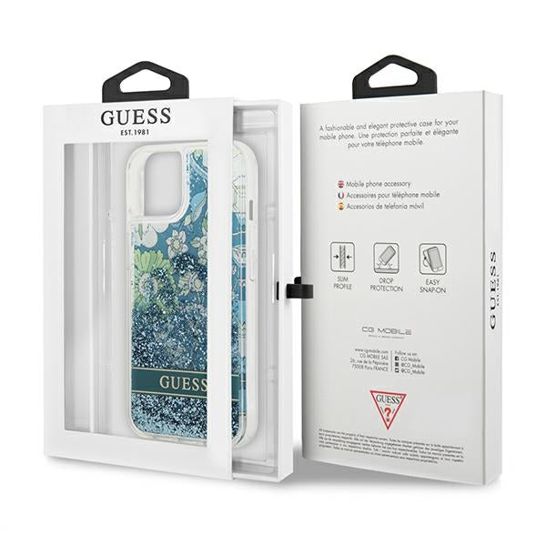 Guess dėklas iPhone 13 – žalias su blizgučiais -- iPhone 13