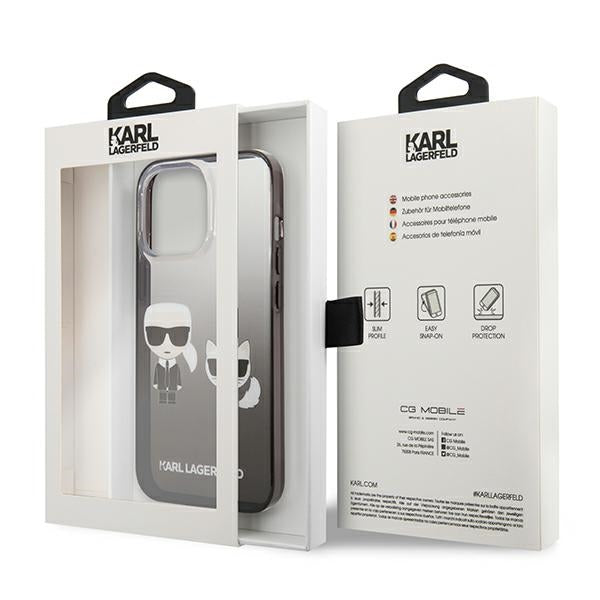Karl Lagerfeld gradientinis dėklas iPhone 13/13 Pro – juodas