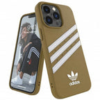 Adidas OR PU dėklas iPhone 13 Pro Max – smėlio/aukso