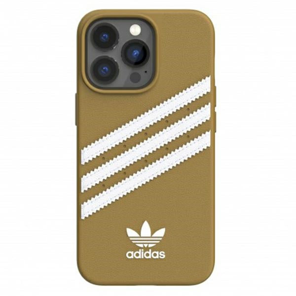Adidas OR PU dėklas iPhone 13 Pro Max – smėlio/aukso