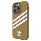 Adidas OR PU dėklas iPhone 13 Pro Max – smėlio/aukso