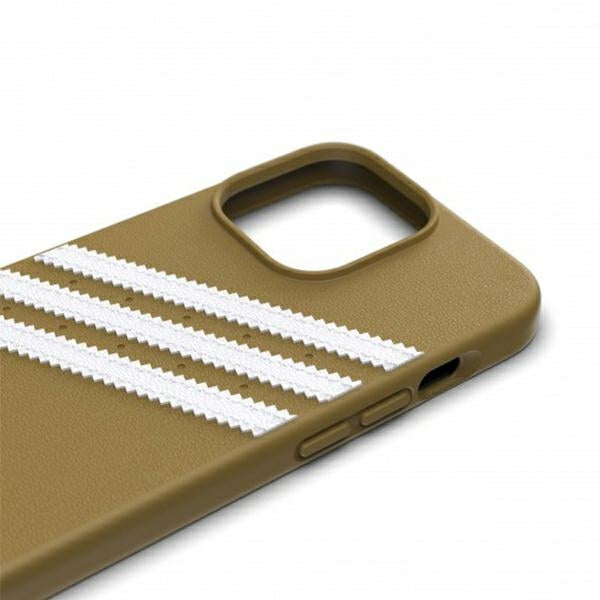 Adidas OR PU dėklas iPhone 13 Pro Max – smėlio/aukso