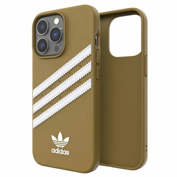 Adidas OR PU dėklas iPhone 13 Pro Max – smėlio/aukso