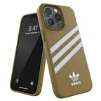Adidas OR PU dėklas iPhone 13 Pro Max – smėlio/aukso