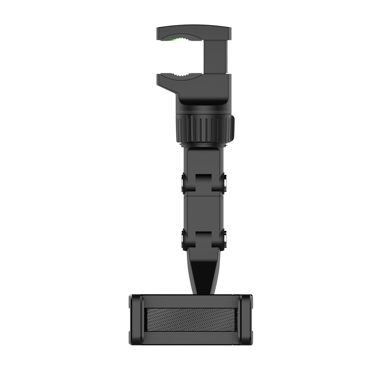 Reguliuojamas automobilinis galinio vaizdo veidrodėlio laikiklis išmaniajam telefonui, juodas