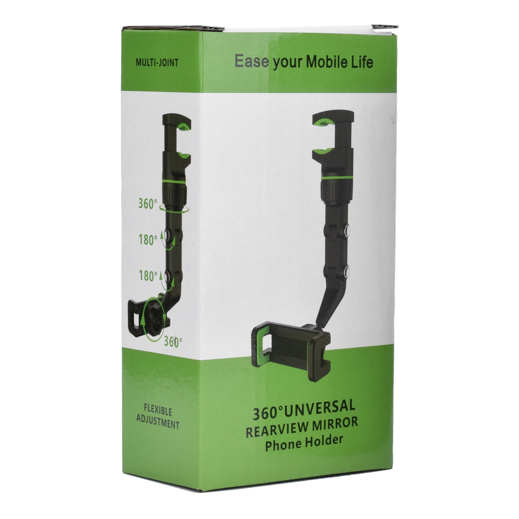 Reguliuojamas automobilio galinio vaizdo veidrodėlio laikiklis išmaniajam telefonui