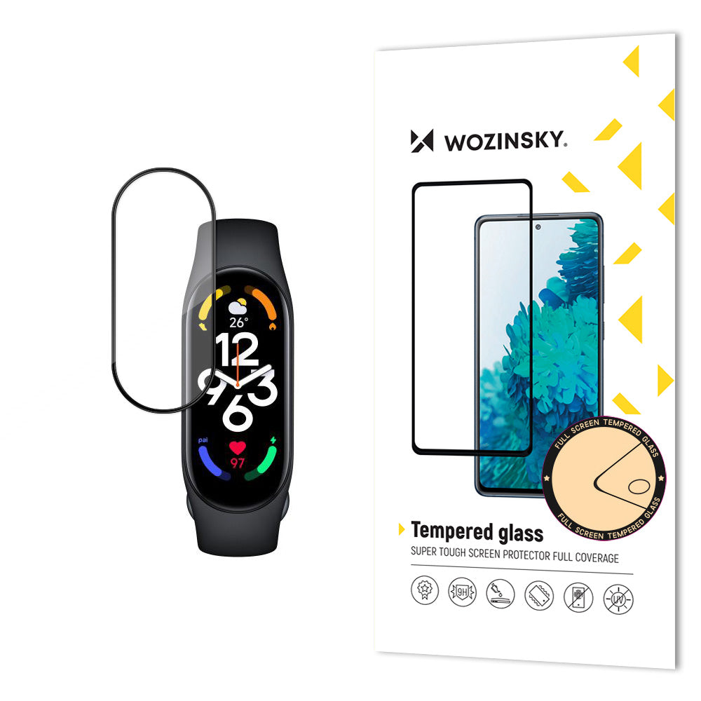 Wozinsky Full Glue grūdintas stiklas Mi Band 7 – juodas