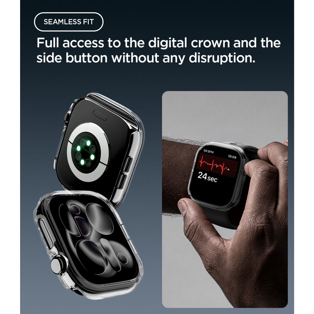 Dėklas Spigen Thin Fit Apple Watch 12 (46 mm), skaidrus -- Apple Watch 12 (46 mm)