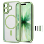 Dėklas Tech-Protect MagPeak MagSafe CC iPhone 17, Matte Sage (matinis žalias) -- iPhone 17