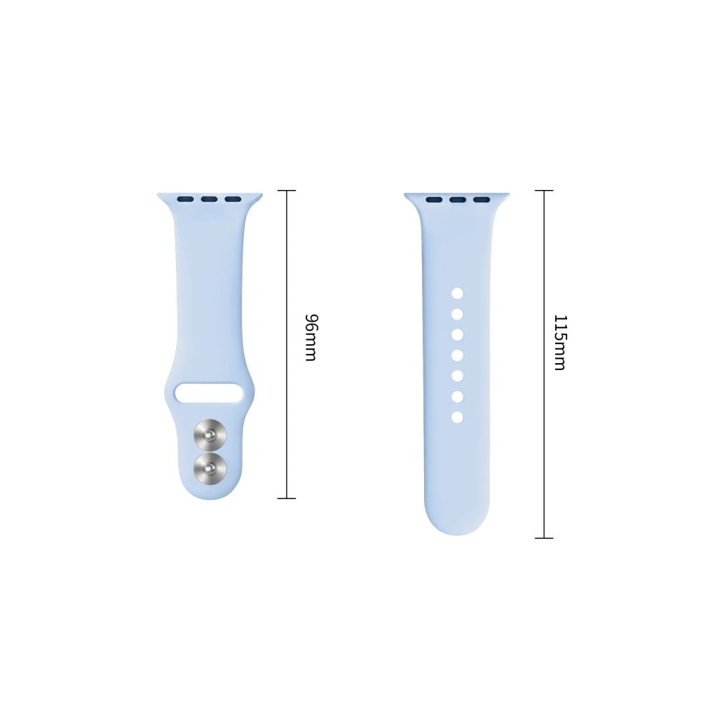Dirželis Tech-Protect Silicone Apple Watch 8 / 9 / 10 / 11 / 12 / SE (40 / 41 / 42 mm), šviesiai mėlynas -- Apple Watch 8...