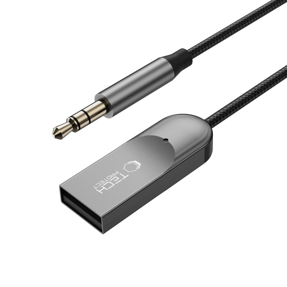 Adapteris Tech-Protect Ultraboost AU04 Bluetooth 6.0 AUX, pilkas -- Uncategorized