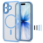 Dėklas Tech-Protect MagPeak MagSafe CC iPhone 17, Matte Mist Blue (matinis mėlynas) -- iPhone 17