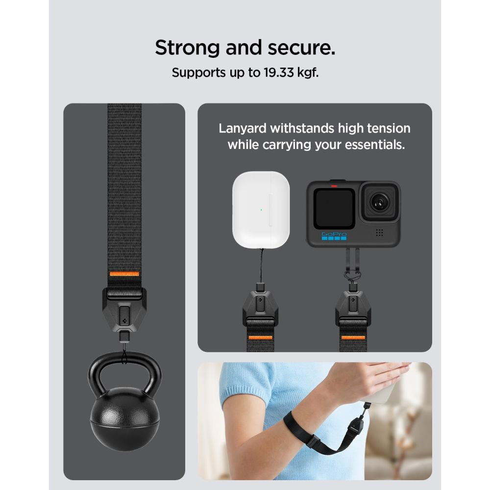 Apyrankė Spigen Universal Adjustable Lanyard Strap Wrist, juoda -- SPIGEN//Akcesoria
