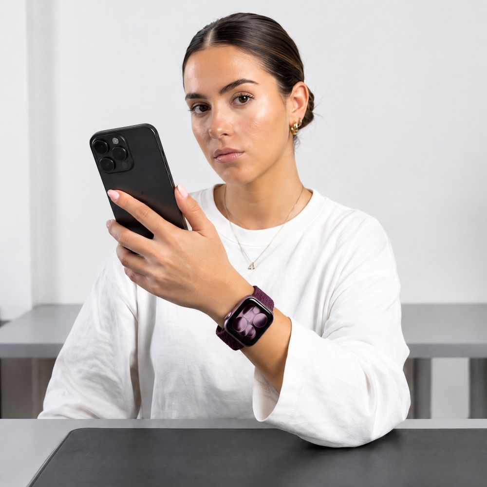 Dirželis Tech-Protect NylonMag Apple Watch 8 / 9 / 10 / 11 / 12 / SE / Ultra (44 / 45 / 46 / 49 mm), tamsiai bordo --...