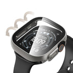 Dėklų rinkinys Tech-Protect Defense Apple Watch Ultra 1 / 2 / 3 / 4 (49 mm), 2 vnt., titano spalvos ir skaidrus -- Apple...