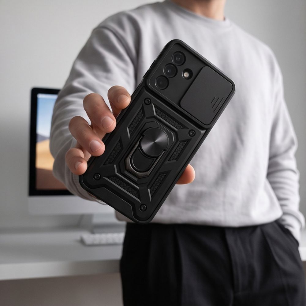 Dėklas Tech-Protect CamShield Pro Galaxy A17 / A18 / A26 4G / 5G, juodas -- Galaxy A17, Galaxy A18, Galaxy A26 4G, Galaxy...