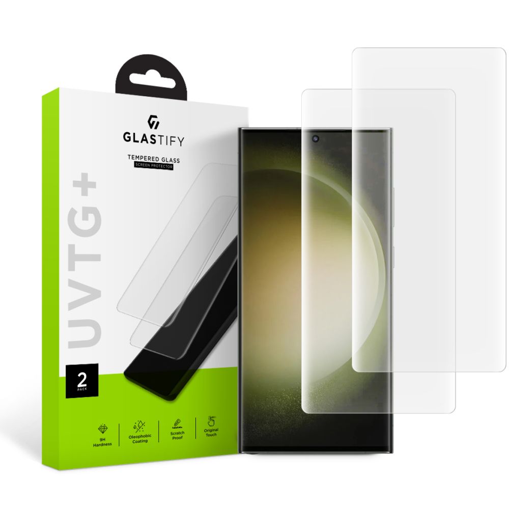 Apsauginis stiklas Glastify UVTG+ Galaxy S23 Ultra, 2 vnt., skaidrus -- Galaxy S23 Ultra