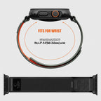 Dirželis Tech-Protect Nylon Elite Apple Watch 8 / 9 / 10 / 11 / 12 / SE / Ultra (44 / 45 / 46 / 49 mm), juodas/oranžinis...