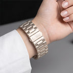 Dirželis Tech-Protect Stainless Apple Watch 8 / 9 / 10 / 11 / 12 / SE / Ultra (44 / 45 / 46 / 49 mm), Starlight...