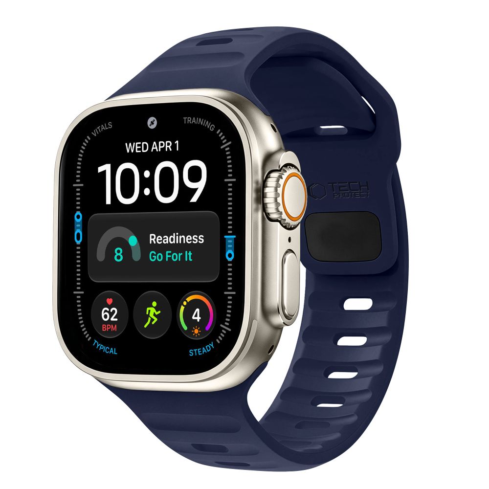 Dirželis Tech-Protect Silicone Line Apple Watch 8 / 9 / 10 / 11 / 12 / SE / Ultra (44 / 45 / 46 / 49 mm), atlanto mėlynas...