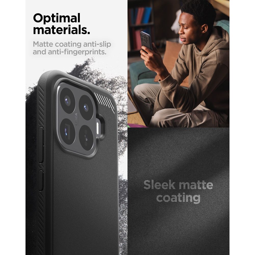 Dėklas Spigen Rugged Armor Xiaomi 17T, matinis juodas -- Xiaomi 17T