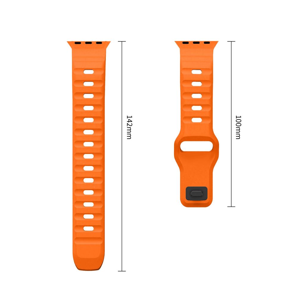 Dirželis Tech-Protect Silicone Line Apple Watch 8 / 9 / 10 / 11 / 12 / SE / Ultra (44 / 45 / 46 / 49 mm), oranžinis --...